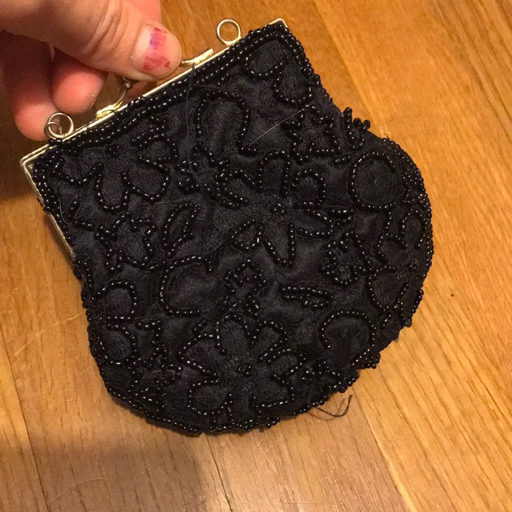 Mini purse  beaded black